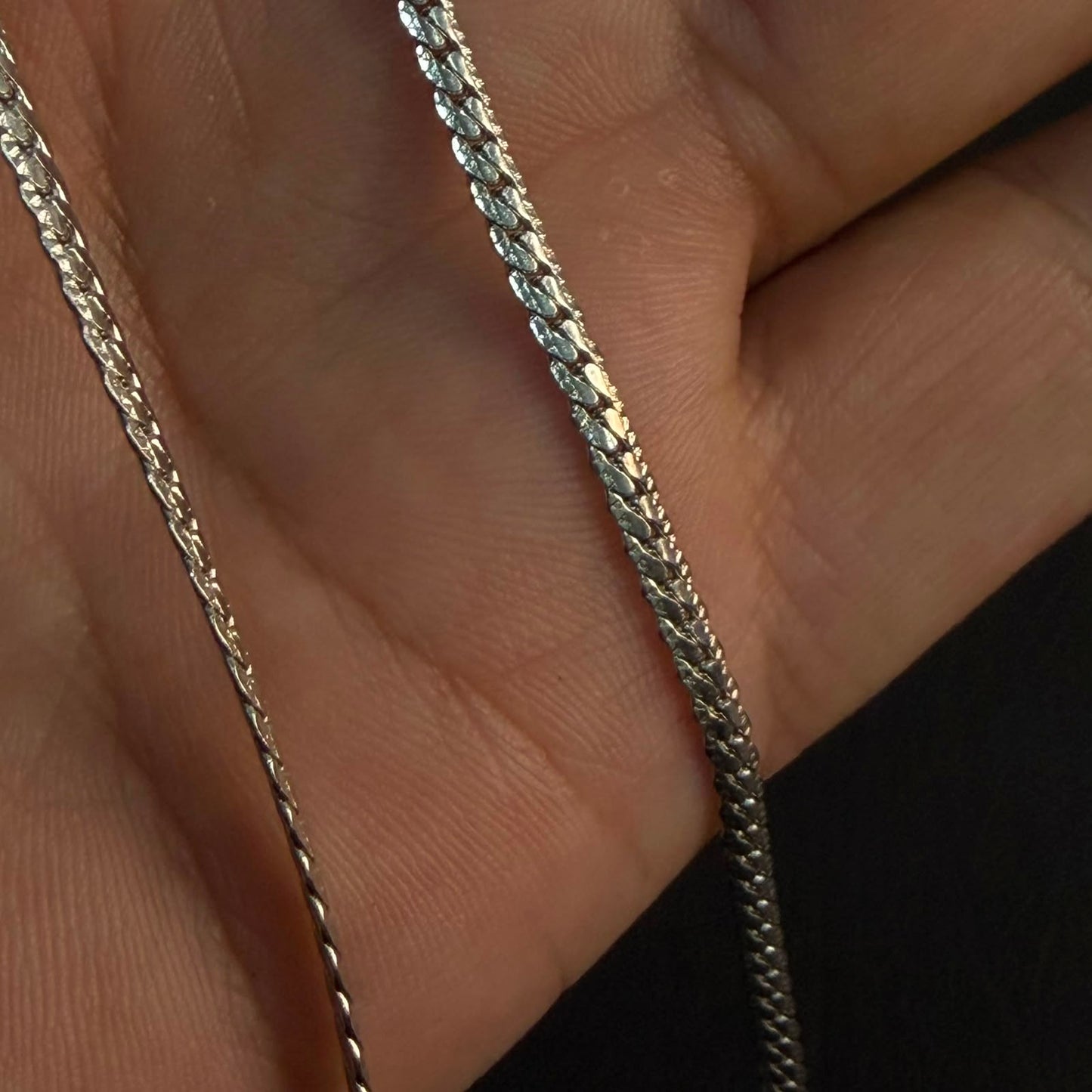 3mm Silver Miami Link Neck Chain For Men