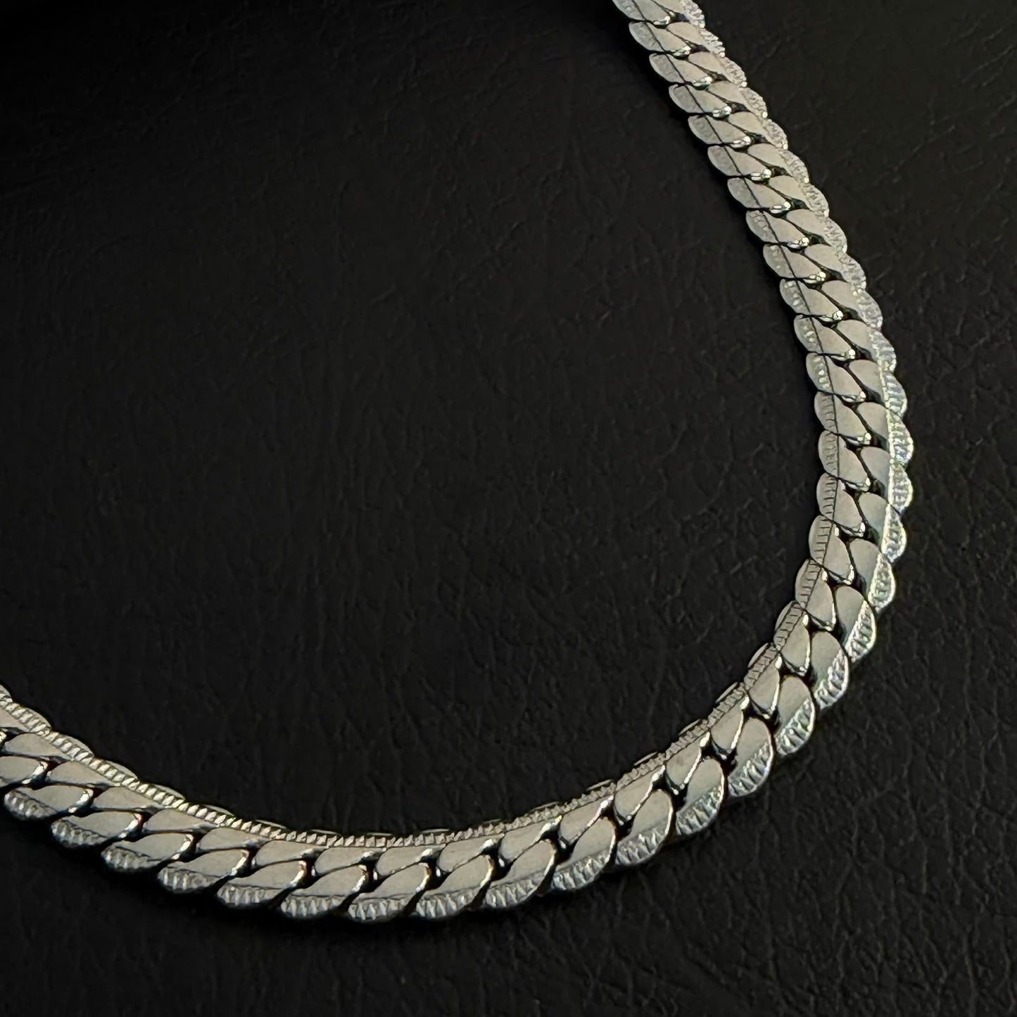 8mm Silver Miami Link Neck Chain For Men