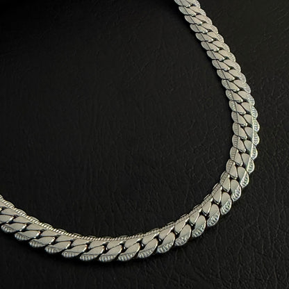 8mm Silver Miami Link Neck Chain For Men