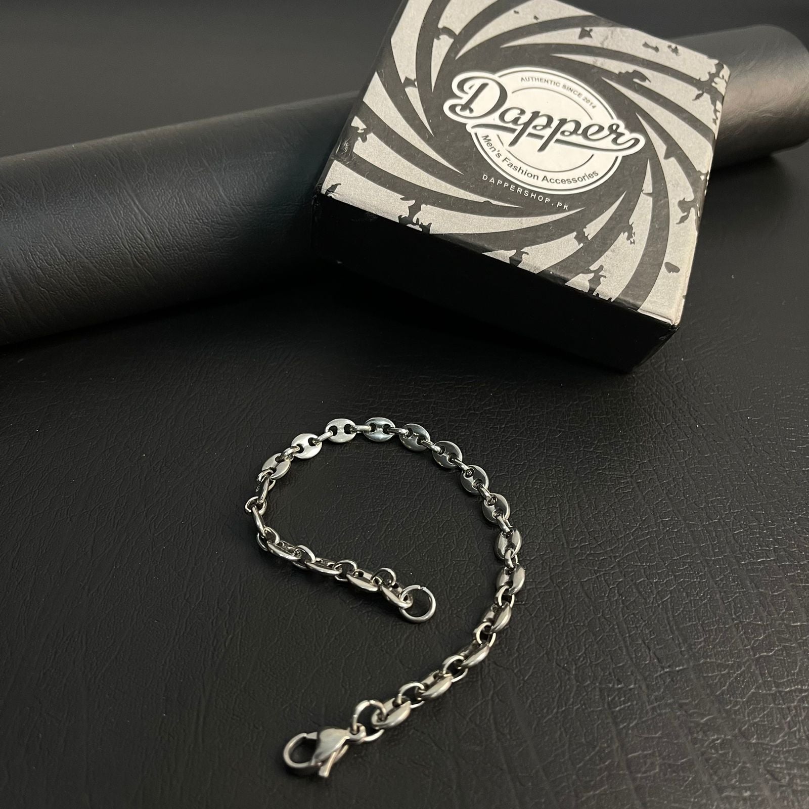 antique silver cofee beans link chain bracelet for men online in Pakistan