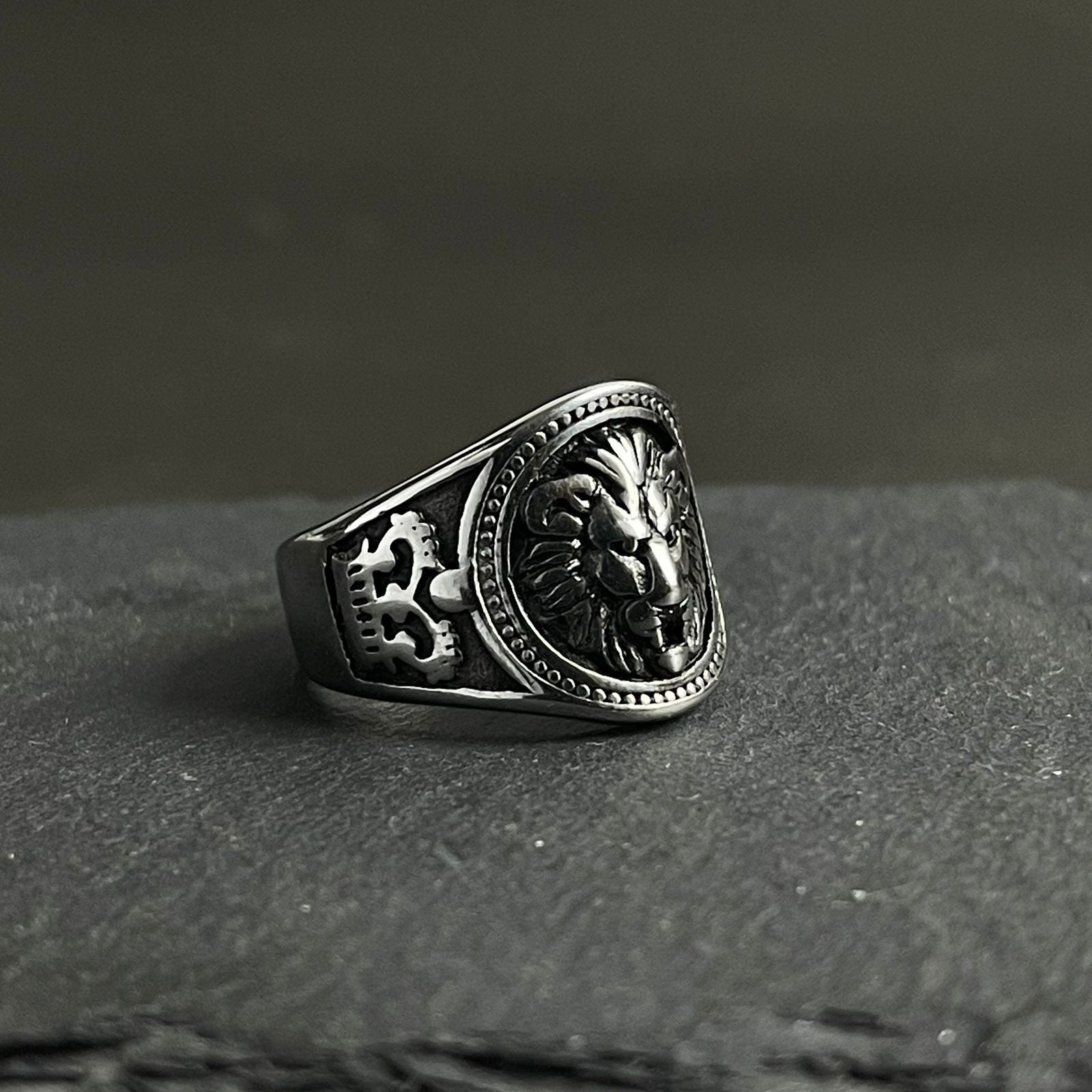 antique silver turkish lion ring for men online in pakistan