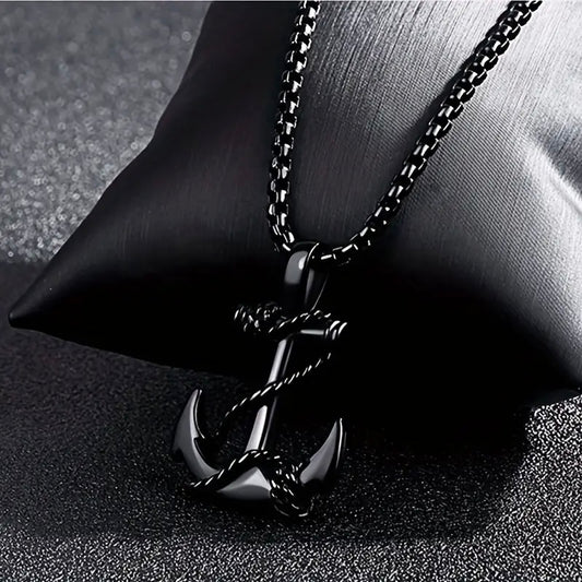 black anchor pendant necklace for men in Pakistan