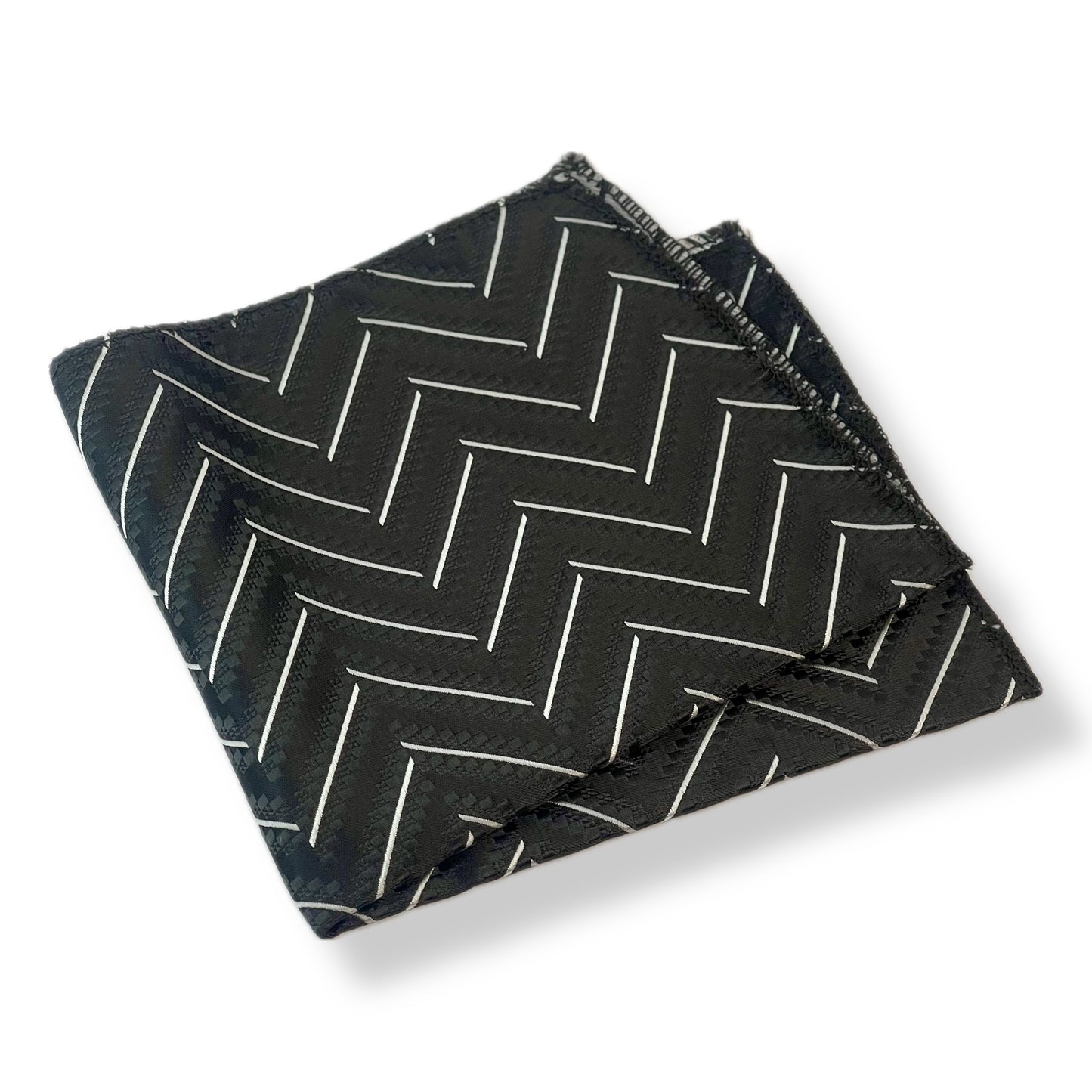 black and white silk pocket square for men online in pakistan