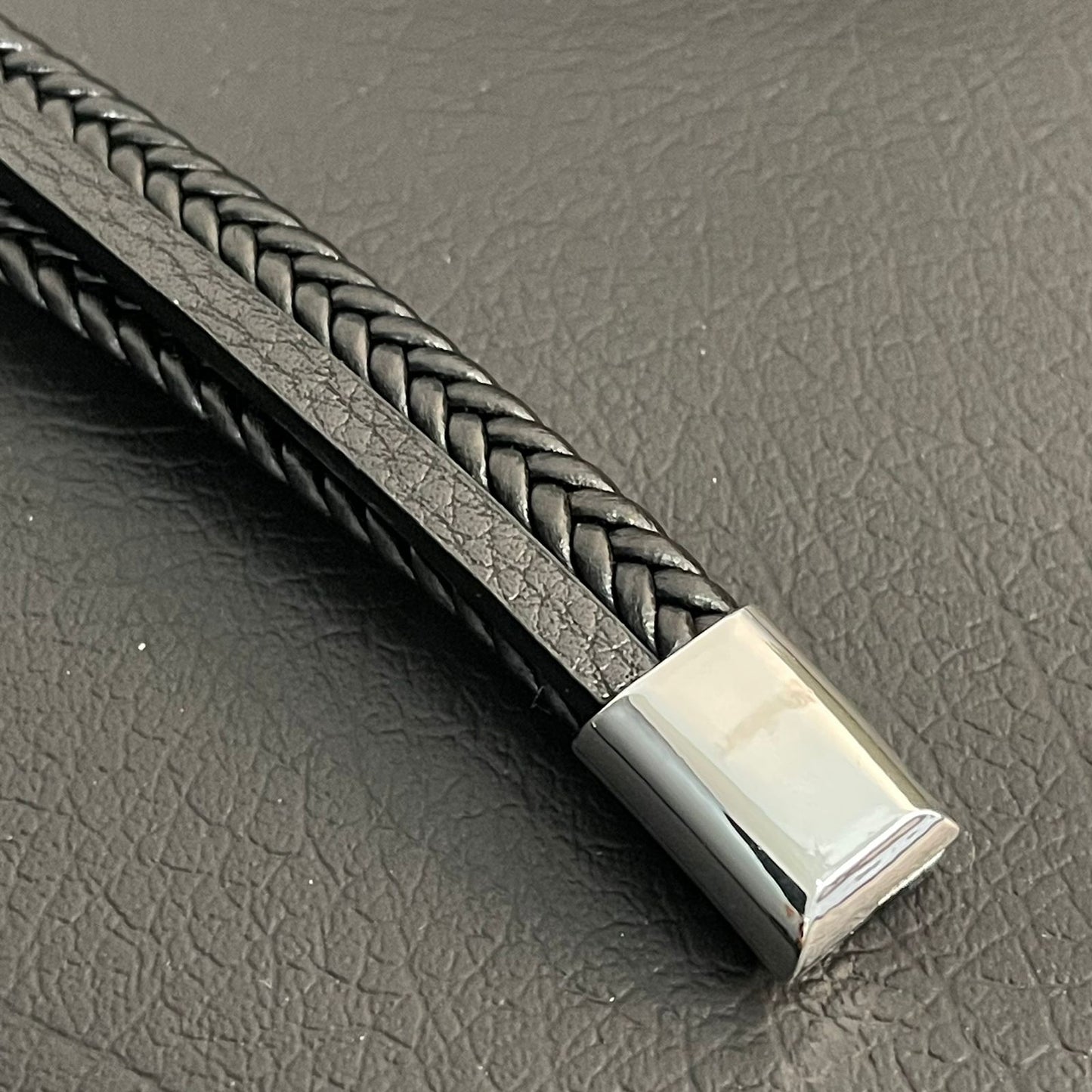 black braided leather bracelet for men online In Pakistan