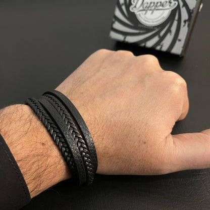 black braided leather bracelet for men online In Pakistan