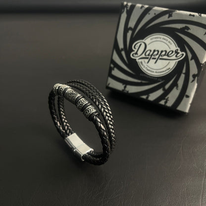 men's black leather bracelet in Pakistan