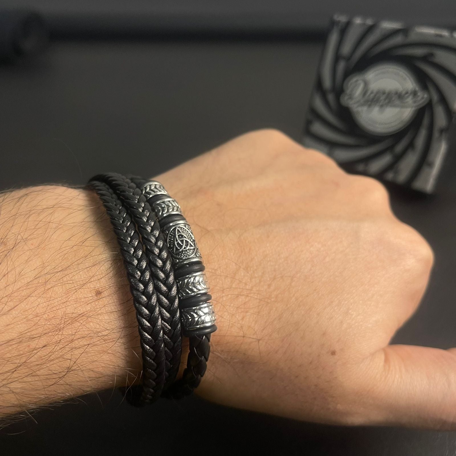 Men's Black Leather Bracelet Price In Pakistan