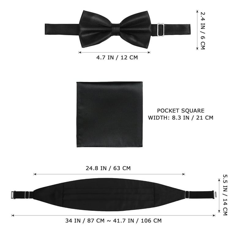 black cummerbund with bow tie and pocket square for texado online in pakistan