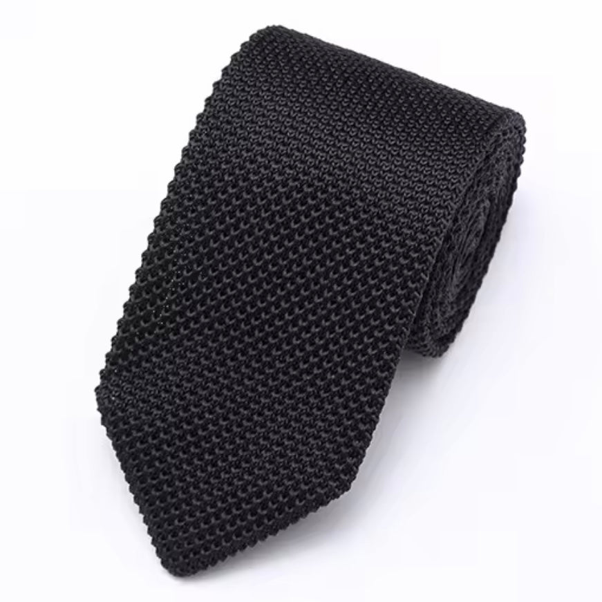 black formal knitted tie for men online in Pakistan