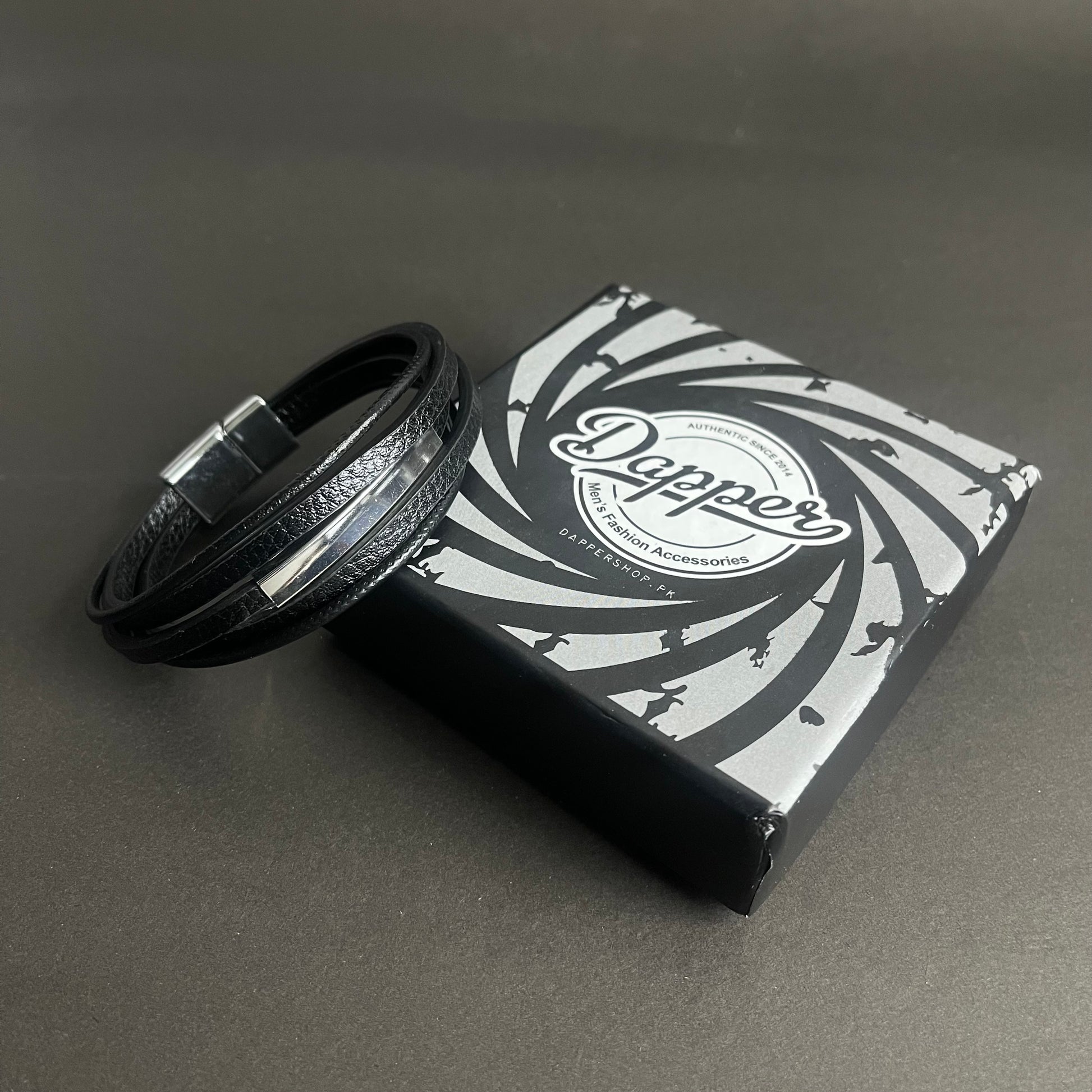 black genuine leather bracelet for men Online In Pakistan