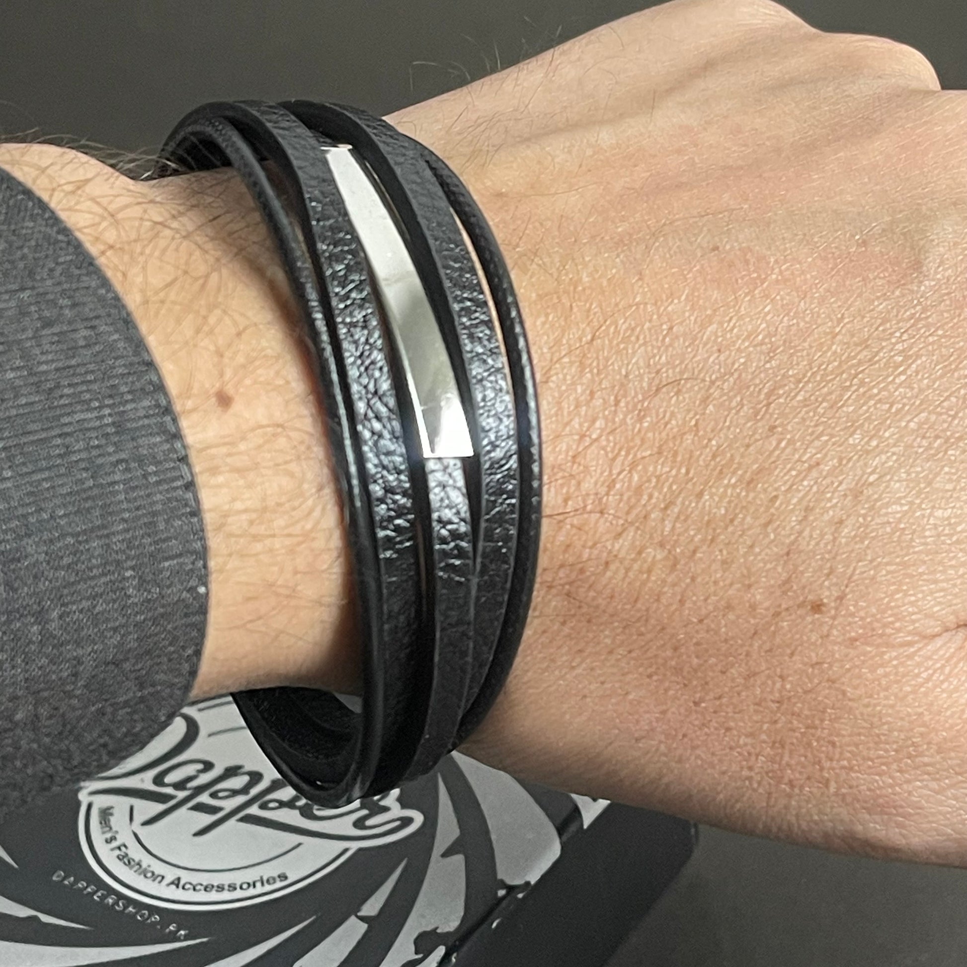 black leather bracelet for boys Online In Pakistan