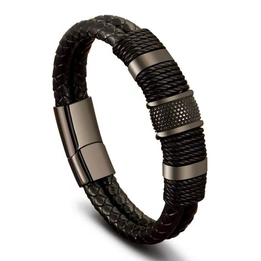 black leather bracelet for men Pakistan