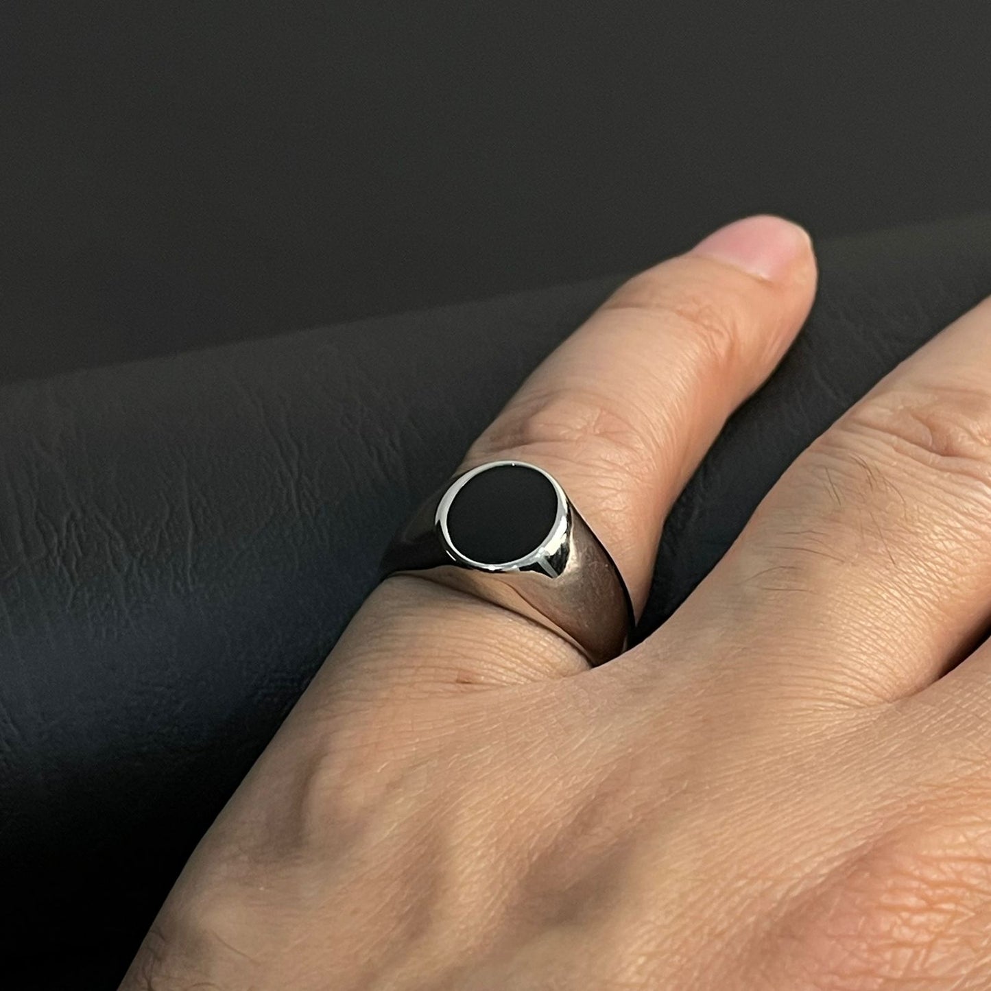 black onyx silver Turkish ring for men online in Pakistan