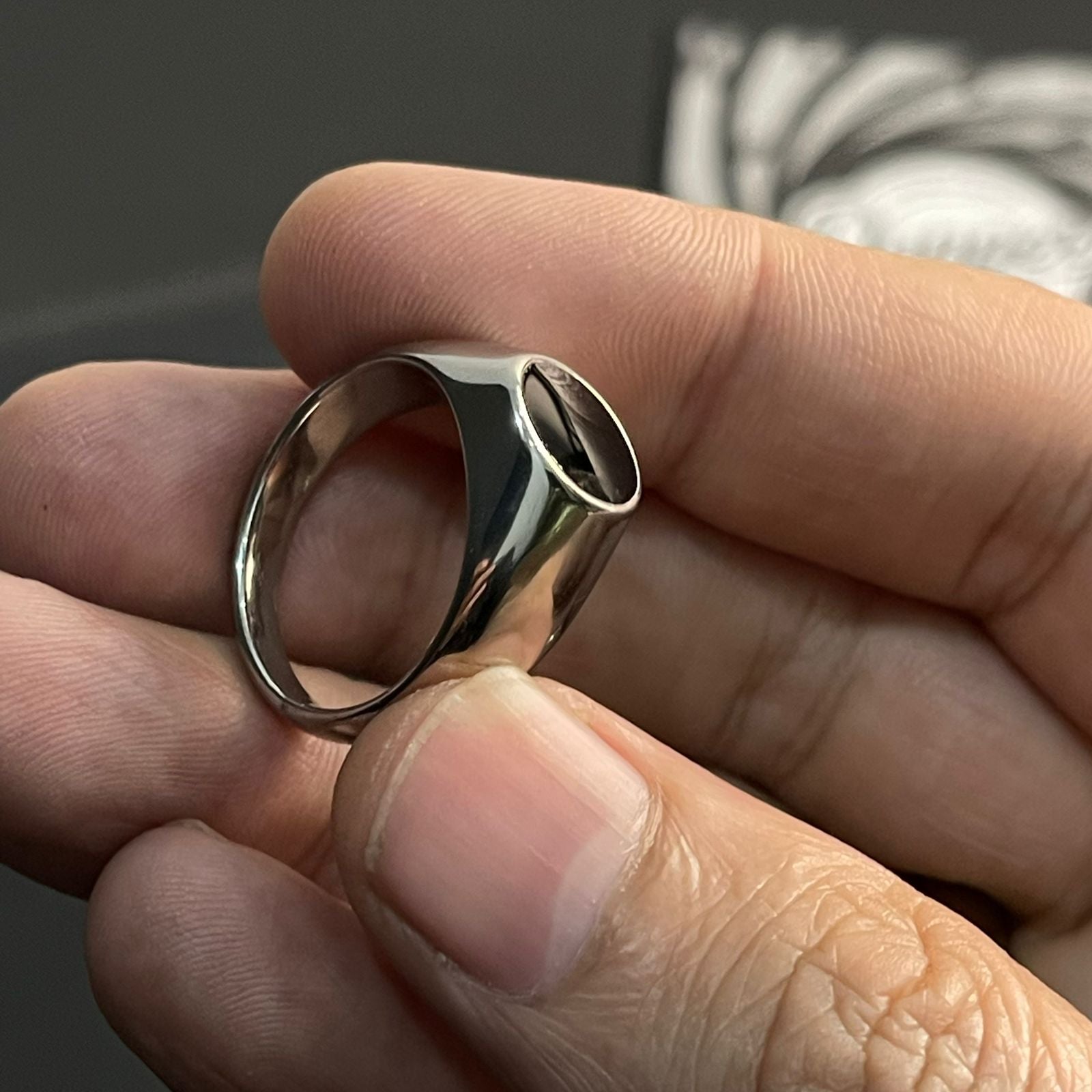 black onyx silver Turkish ring for men online in Pakistan