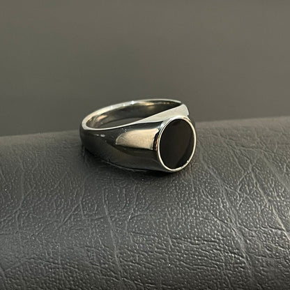 black onyx silver Turkish ring for men online in Pakistan