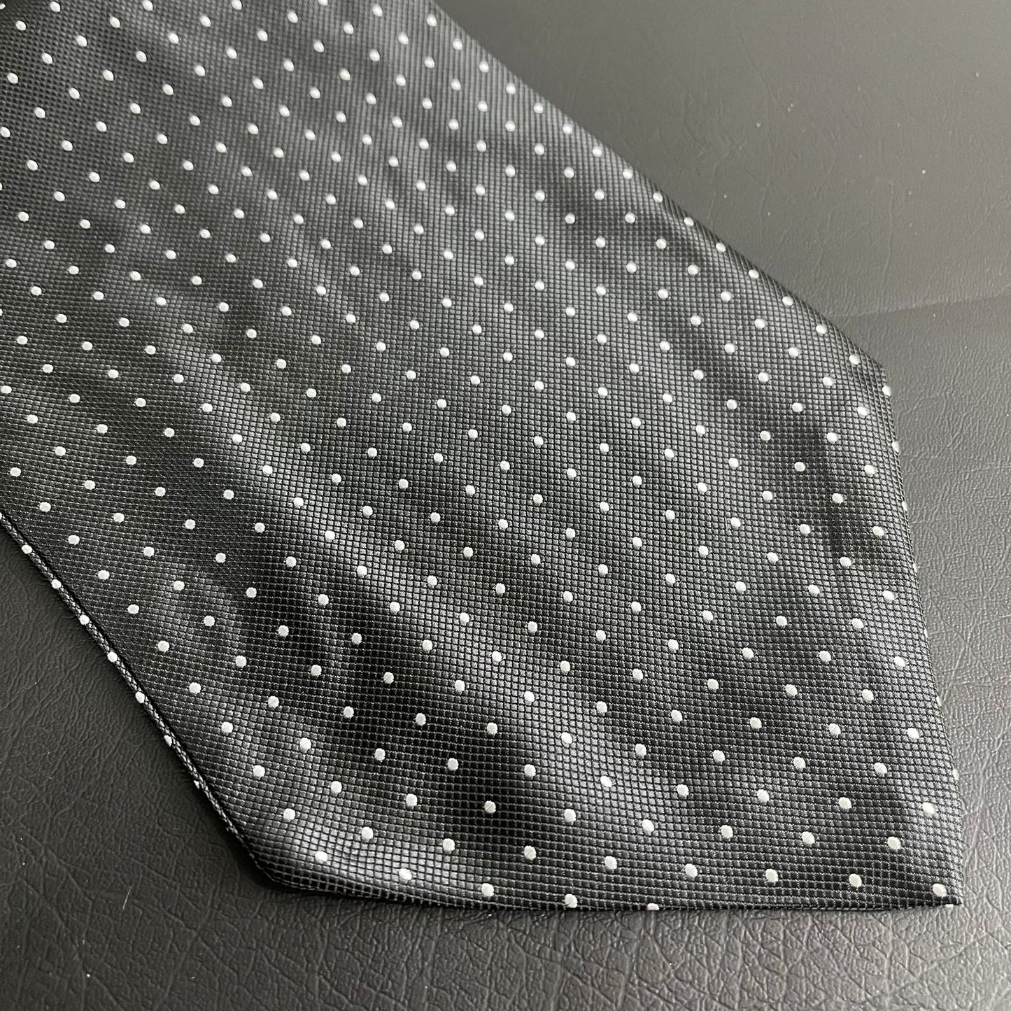 black polka dots cravat ascot tie & pocket square set online in Pakistan