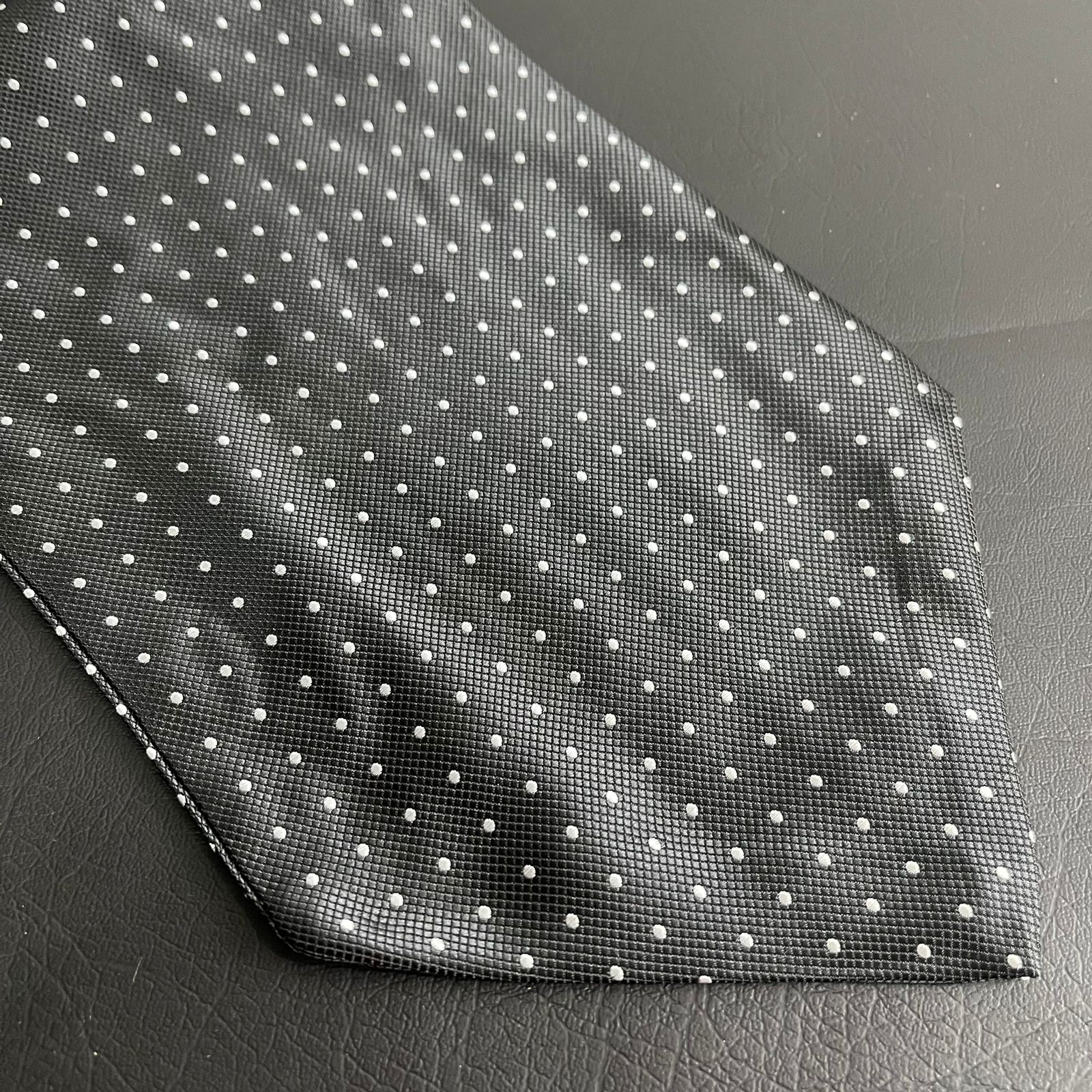 black polka dots cravat ascot tie & pocket square set online in Pakistan