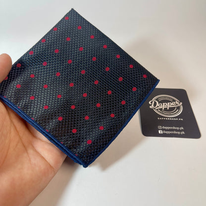 black polka dots pocket square handkerchief online in Pakistan
