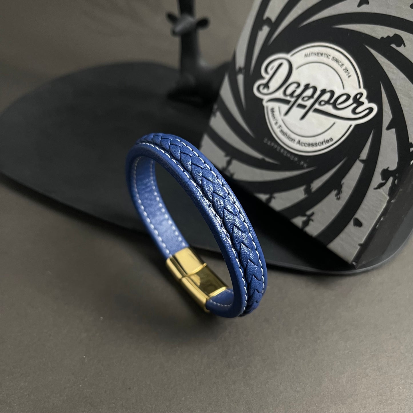 blue Leather Bracelet for men boys online in Pakistan