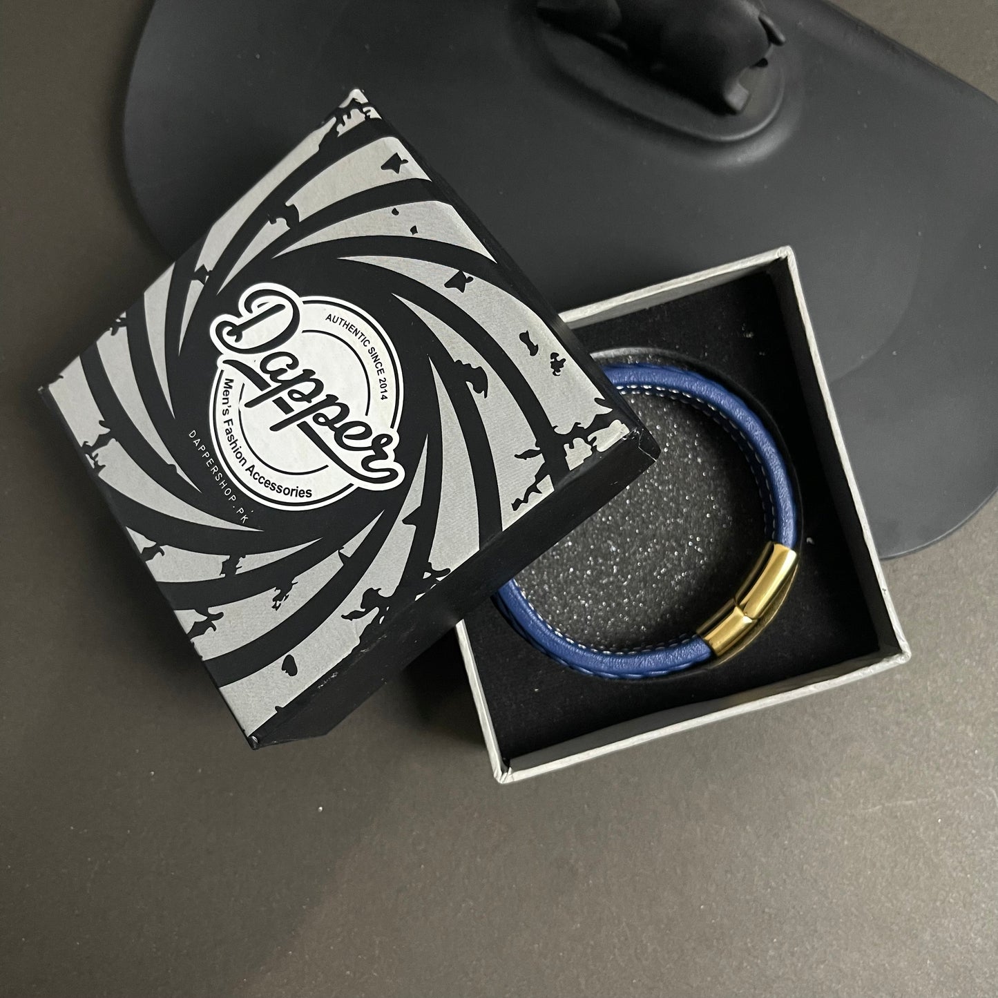 blue Leather Bracelet for men boys online in Pakistan