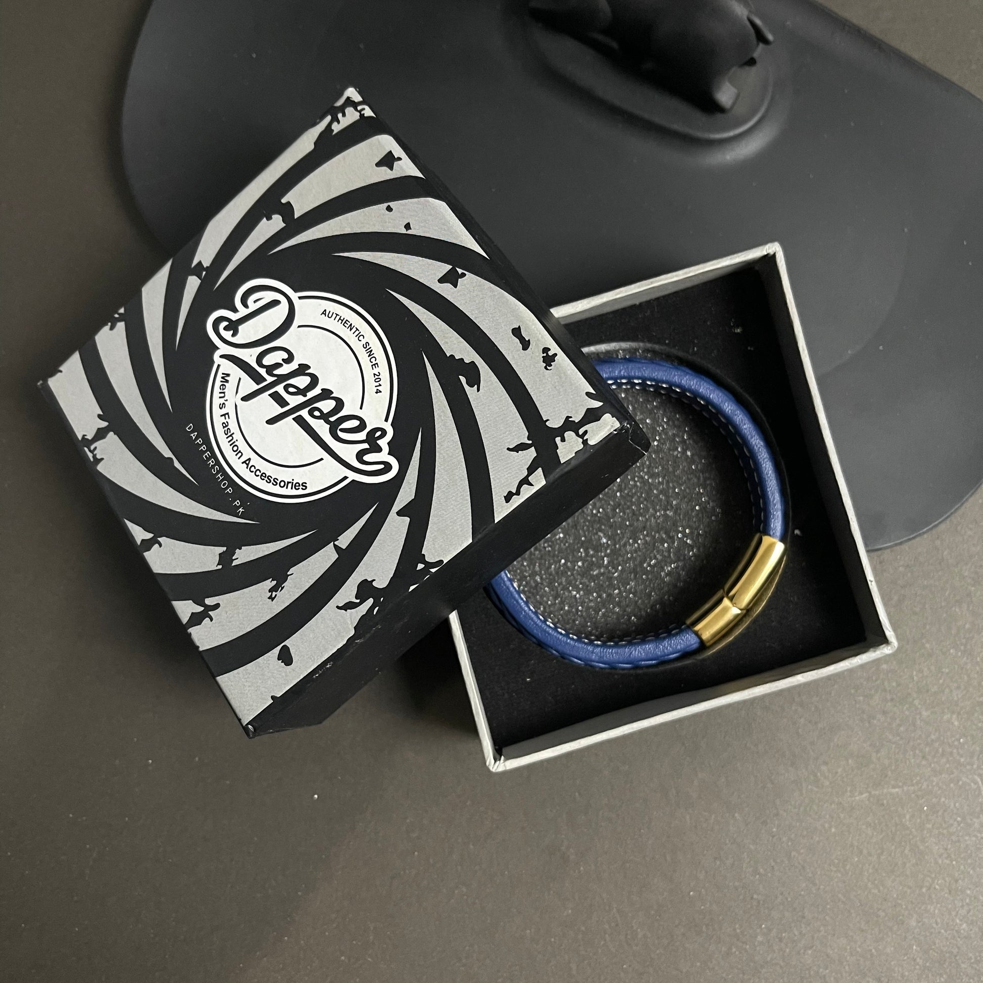 blue Leather Bracelet for men boys online in Pakistan