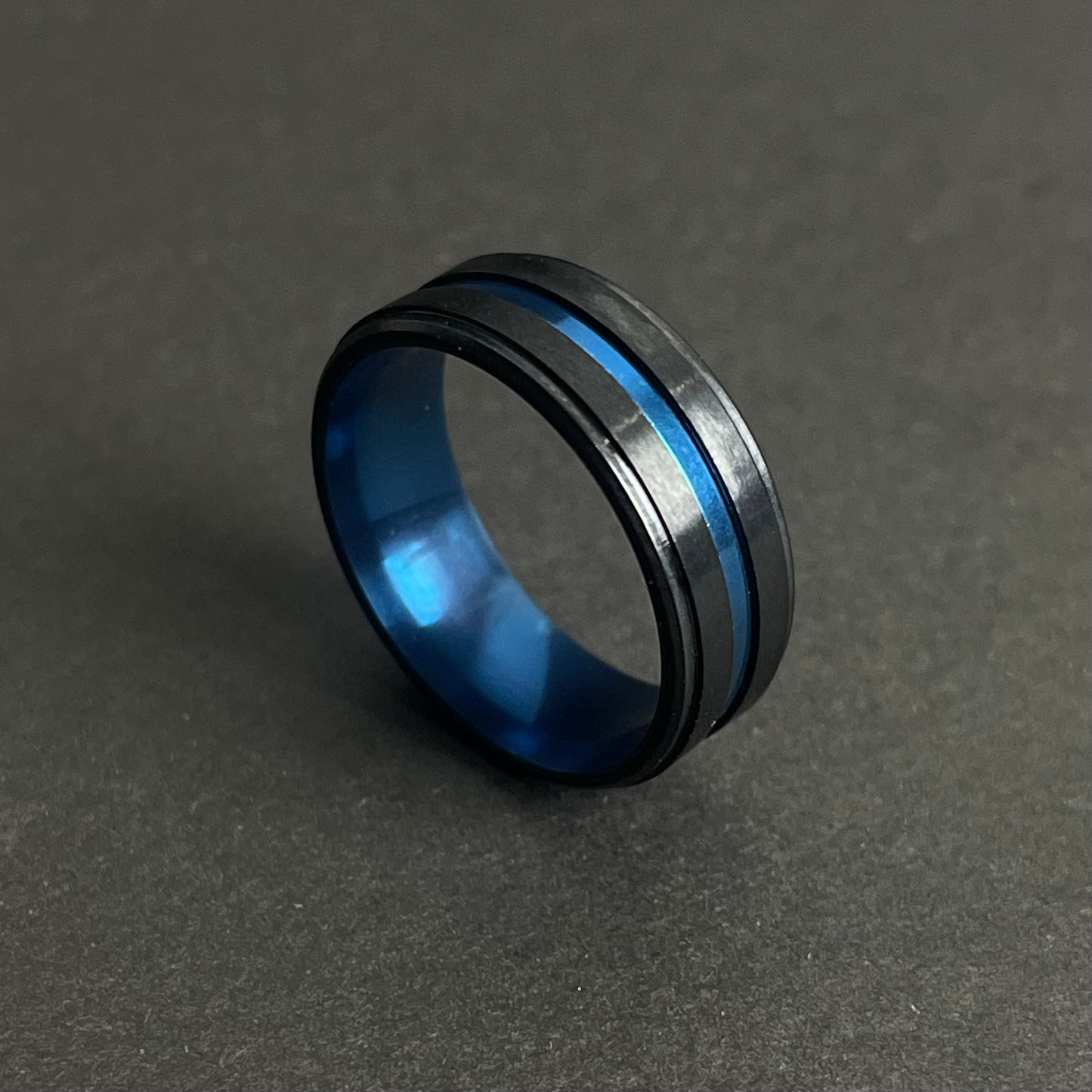 blue and black titanium ring for men online in Pakistan