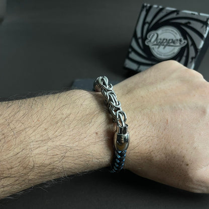 blue and black woven chain bracelet for men in Pakistan
