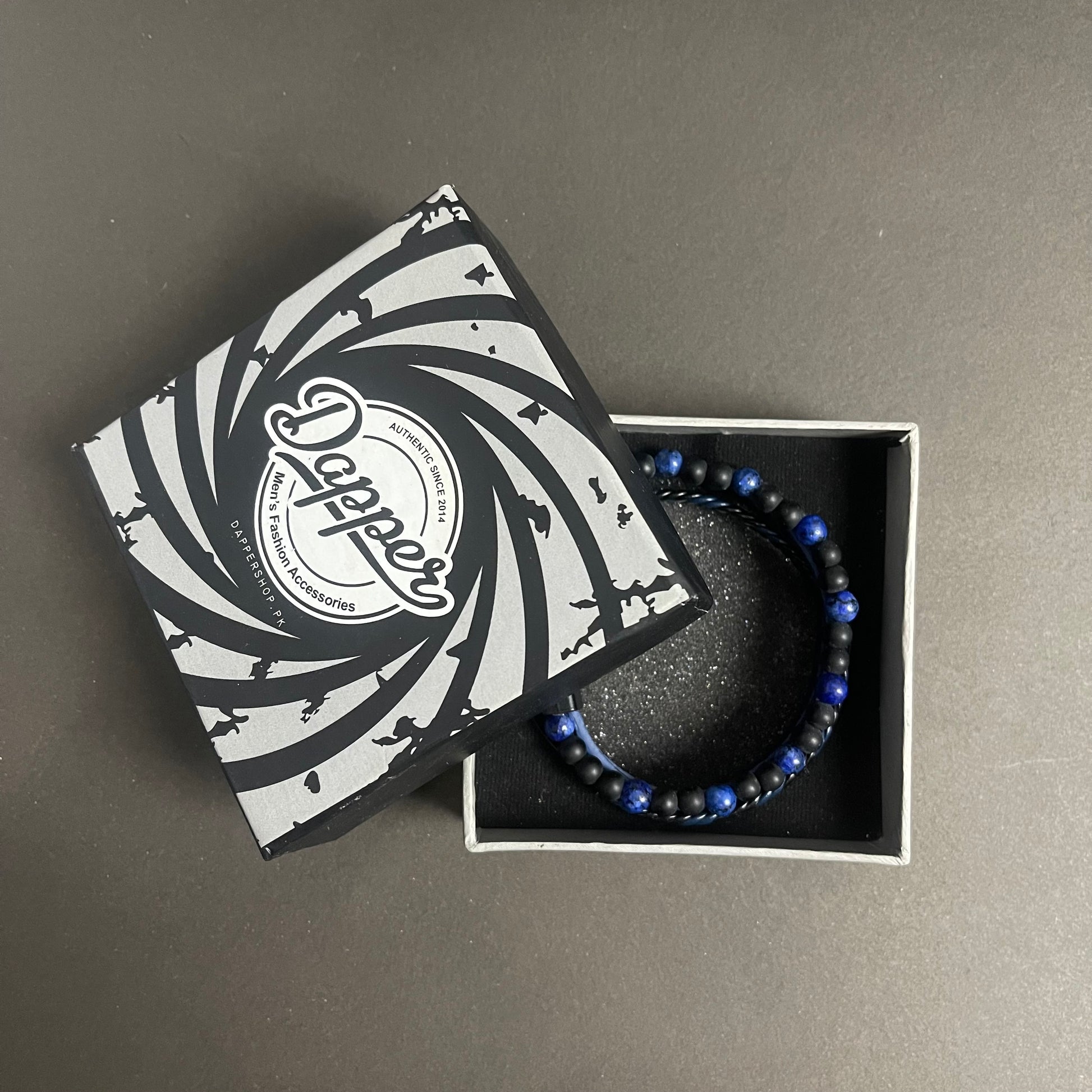 blue leather bracelet for men online in pakistan