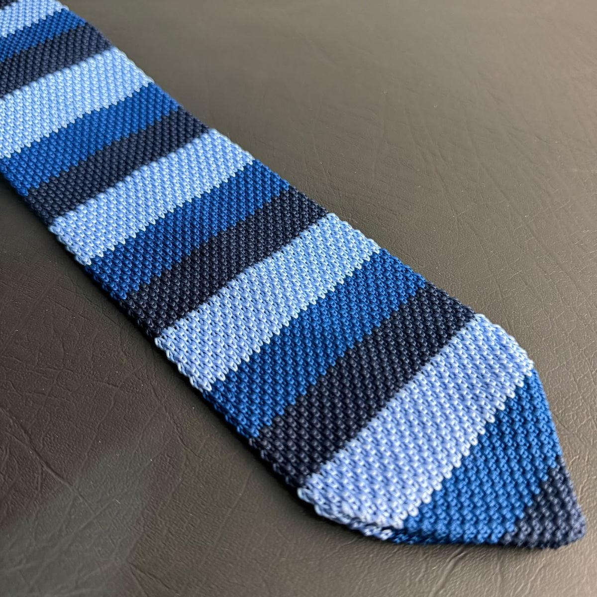 blue stripe knitted tie for men online in Pakistan