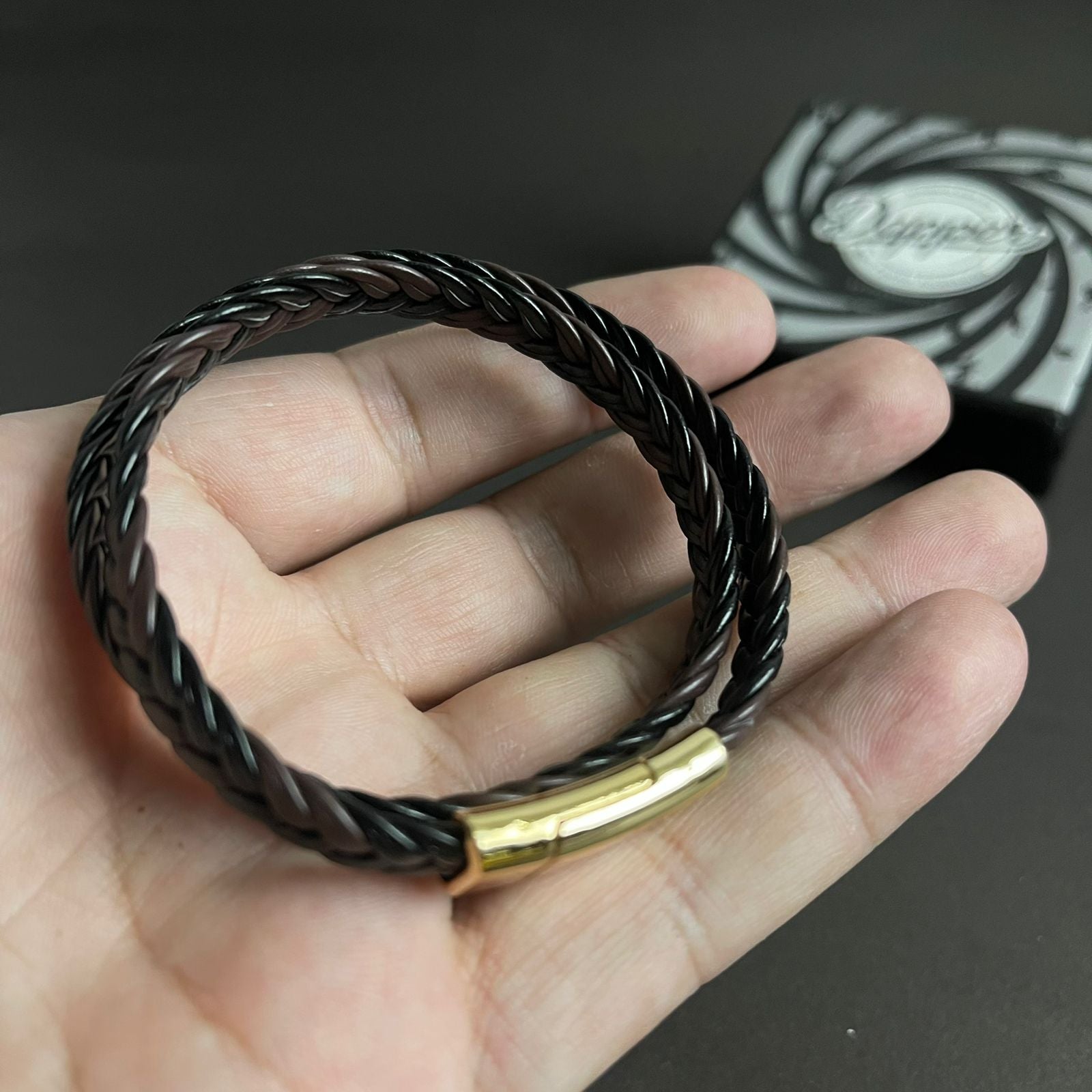 brown black genuine leather bracelet for men in Pakistan