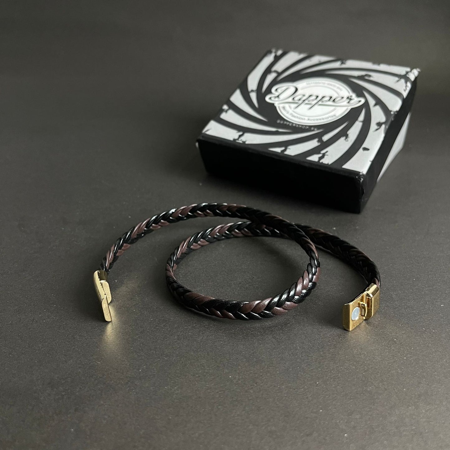 brown black genuine leather bracelet for men in Pakistan