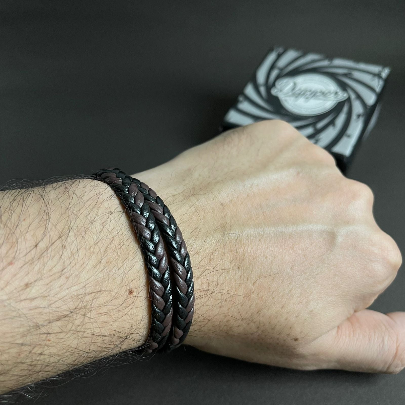 brown black genuine leather bracelet for men in Pakistan