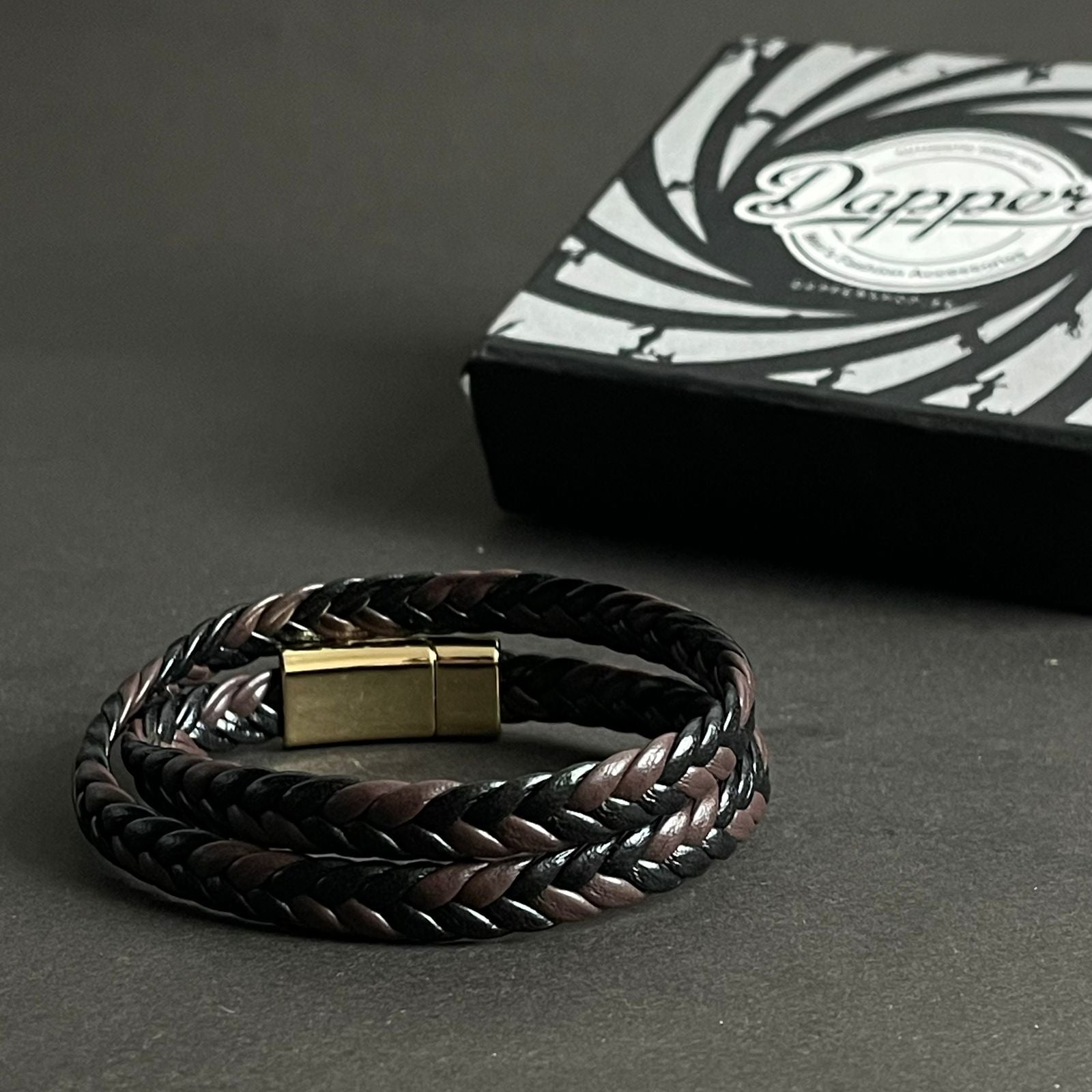 brown black genuine leather bracelet for men in Pakistan