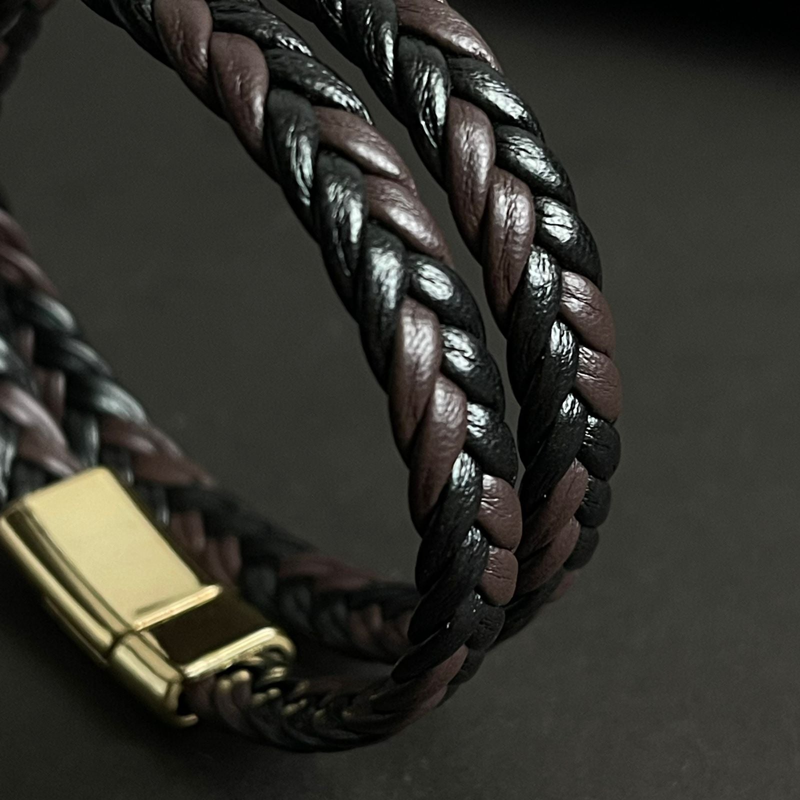 brown black genuine leather bracelet for men in Pakistan