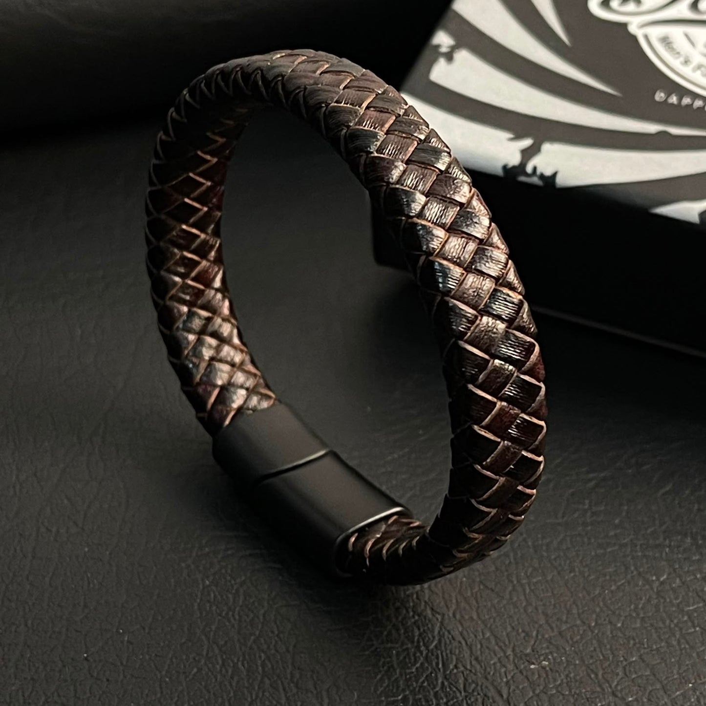 brown braided leather bracelet for men in Pakistan