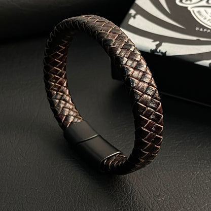 brown braided leather bracelet for men in Pakistan