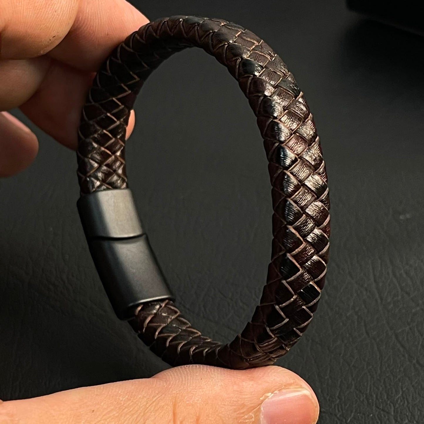 brown braided leather bracelet for men in Pakistan