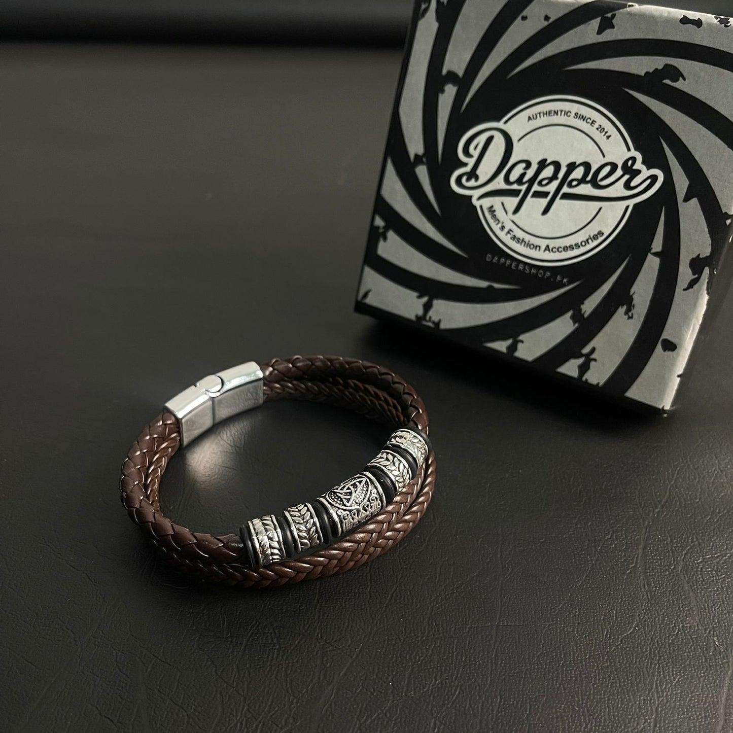 brown leather bracelet for men In Pakistan