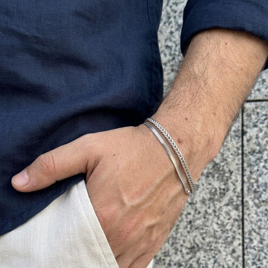 double layered chain bracelet for men in Pakistan