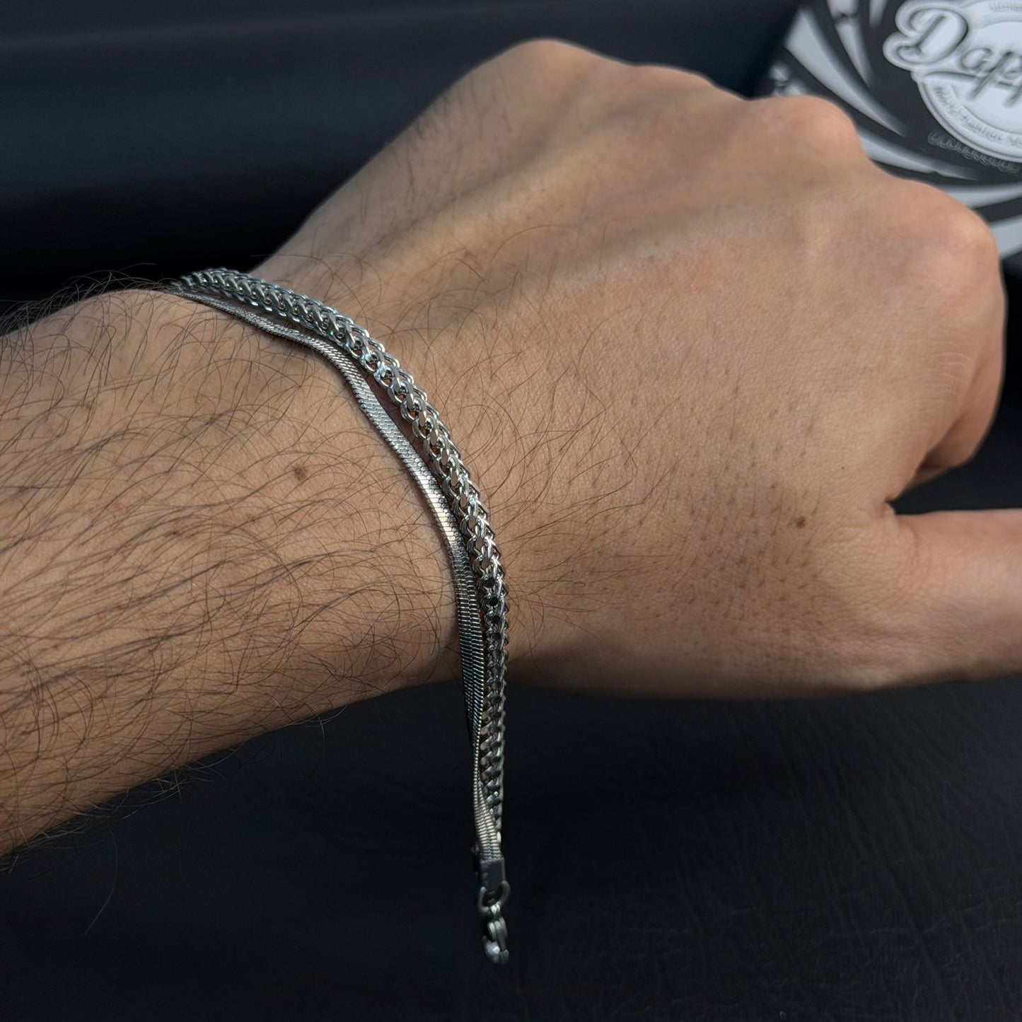 double layered chain bracelet for men in Pakistan