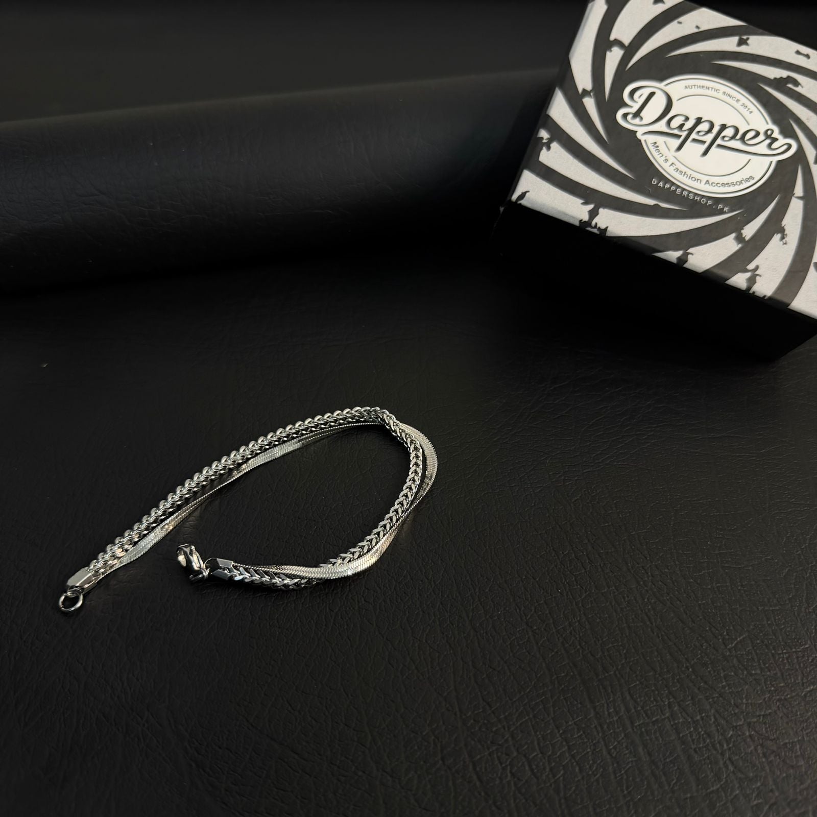 double layered chain bracelet for men in Pakistan