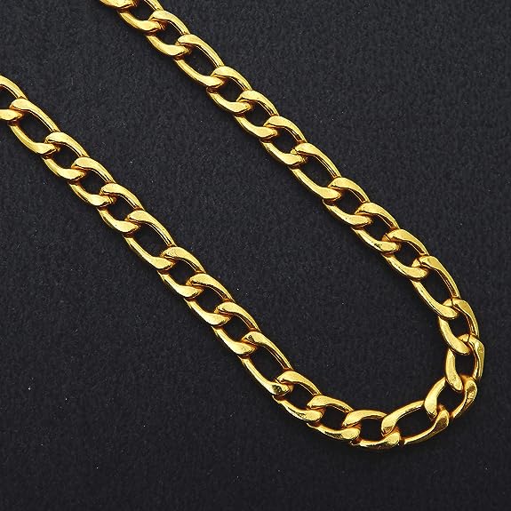 6mm Golden Figaro Link Neck Chain For Men