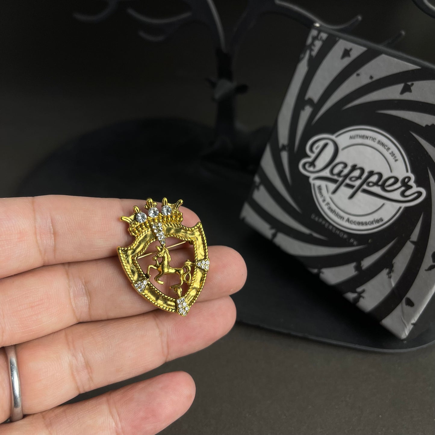 golden horse brooch for men in Pakistan