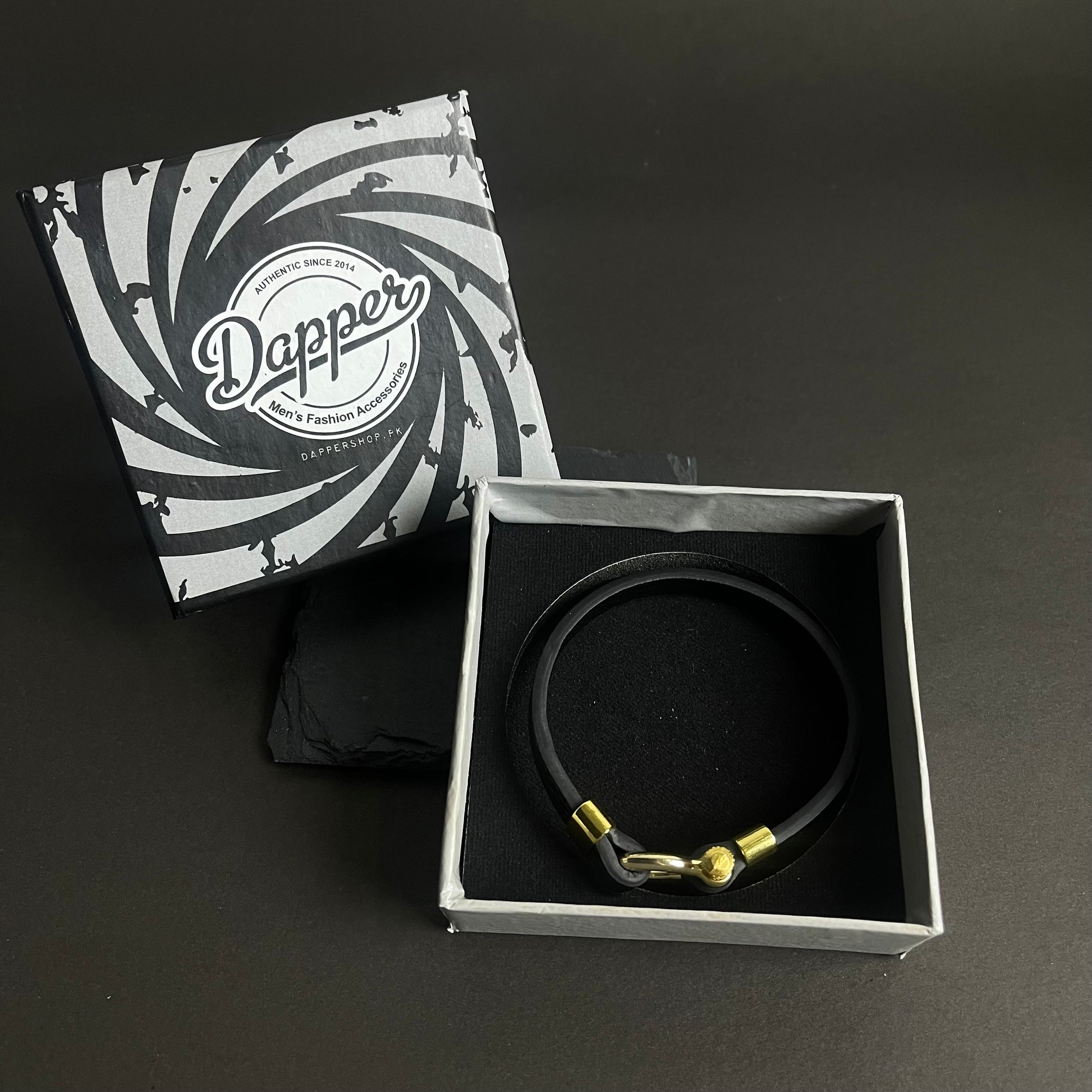 black real leather bracelet for boys Pakistan