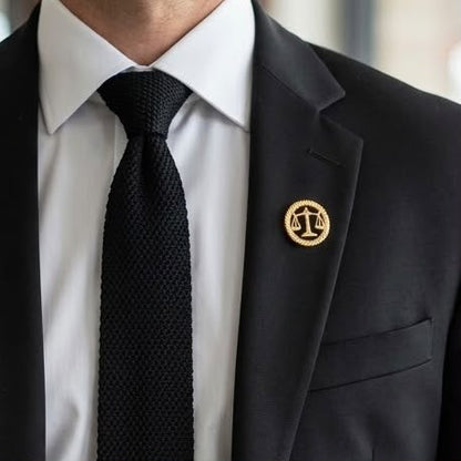 golden scale of justice lawyers brooch for men online in Pakistan
