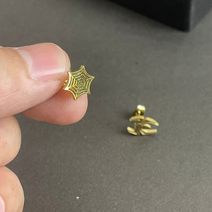 golden spider earrings for men women online in Pakistan
