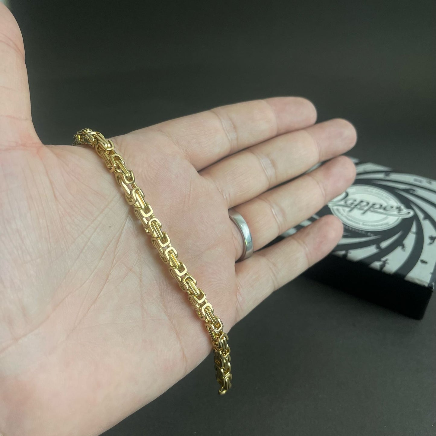 golden stainless steel chain bracelet for men online in Pakistan