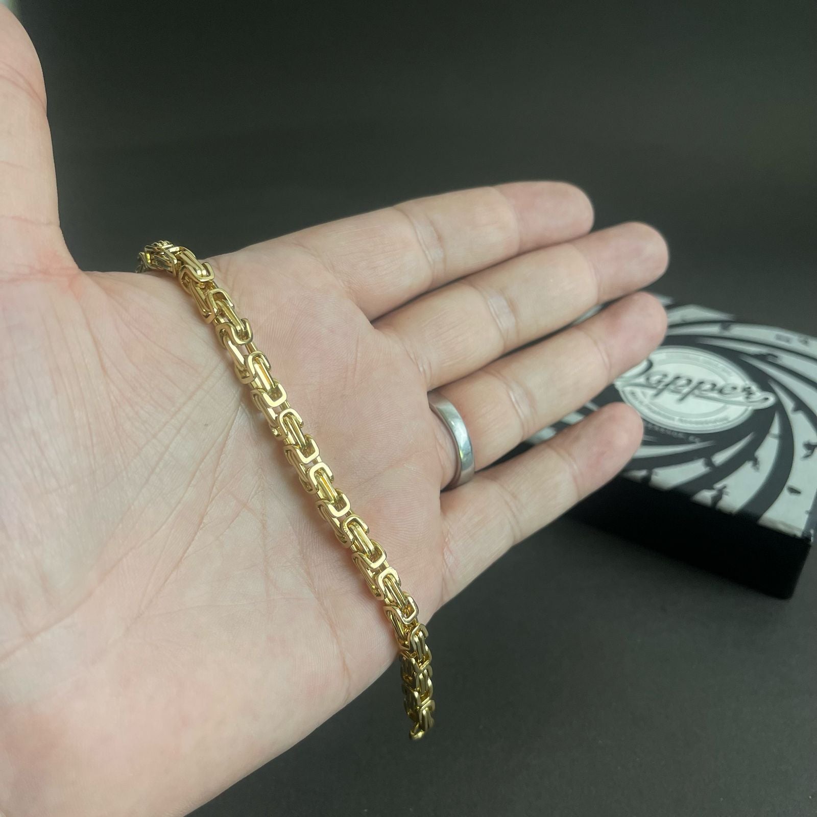golden stainless steel chain bracelet for men online in Pakistan