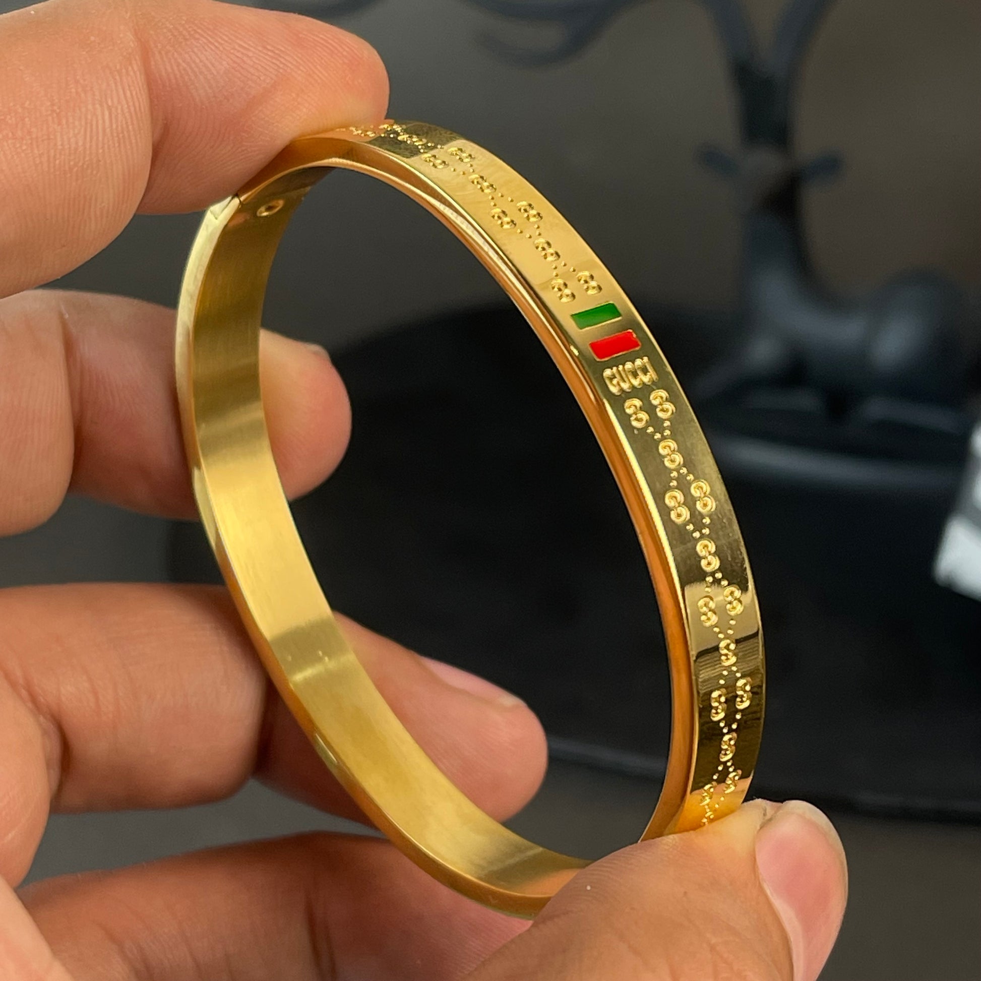 golden steel kara bracelet for men boys in Pakistan