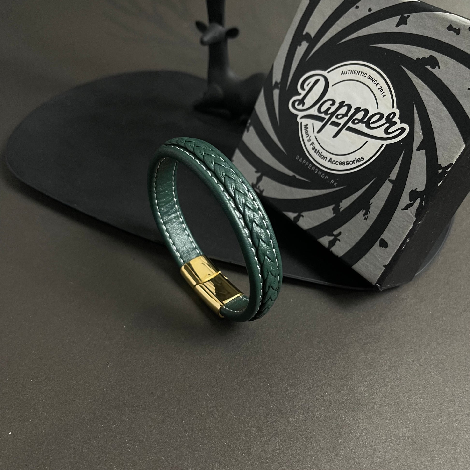 Green Braided Leather Bracelet For Men Online In Pakistan – The